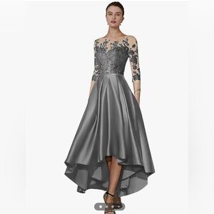 Sophisticated Silver Lace Wedding Dress